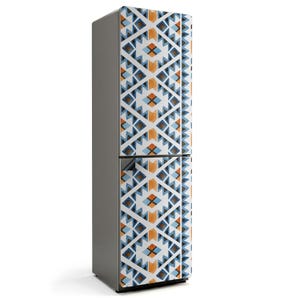 Geometric Pattern With Rhombuses Fridge Magnetic Decal, Blue Modern Fridge Magnet, Housewarming Gift, Fridge Mat