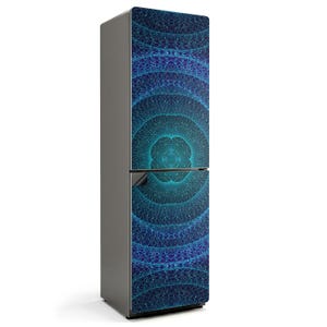Geometric Mandala Pattern Fridge Magnetic Decal, Blue Modern Fridge Magnet, Housewarming Gift, Fridge Mat