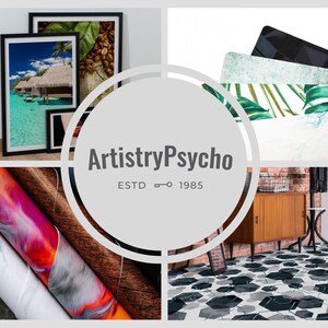 Thick Vinyl Rug, Floral Line, White Vinyl Floor Protector, Black High Quality Inks, Simple Birthday Gift, Linoleum image 6