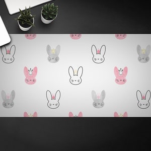 Desk Vinyl Mat, Royal Bunnies Desk Mat, Desk Protective Mat, Office Ornament, Mat For Laptop, Custom Print, Desk Protector, Vivid Colors