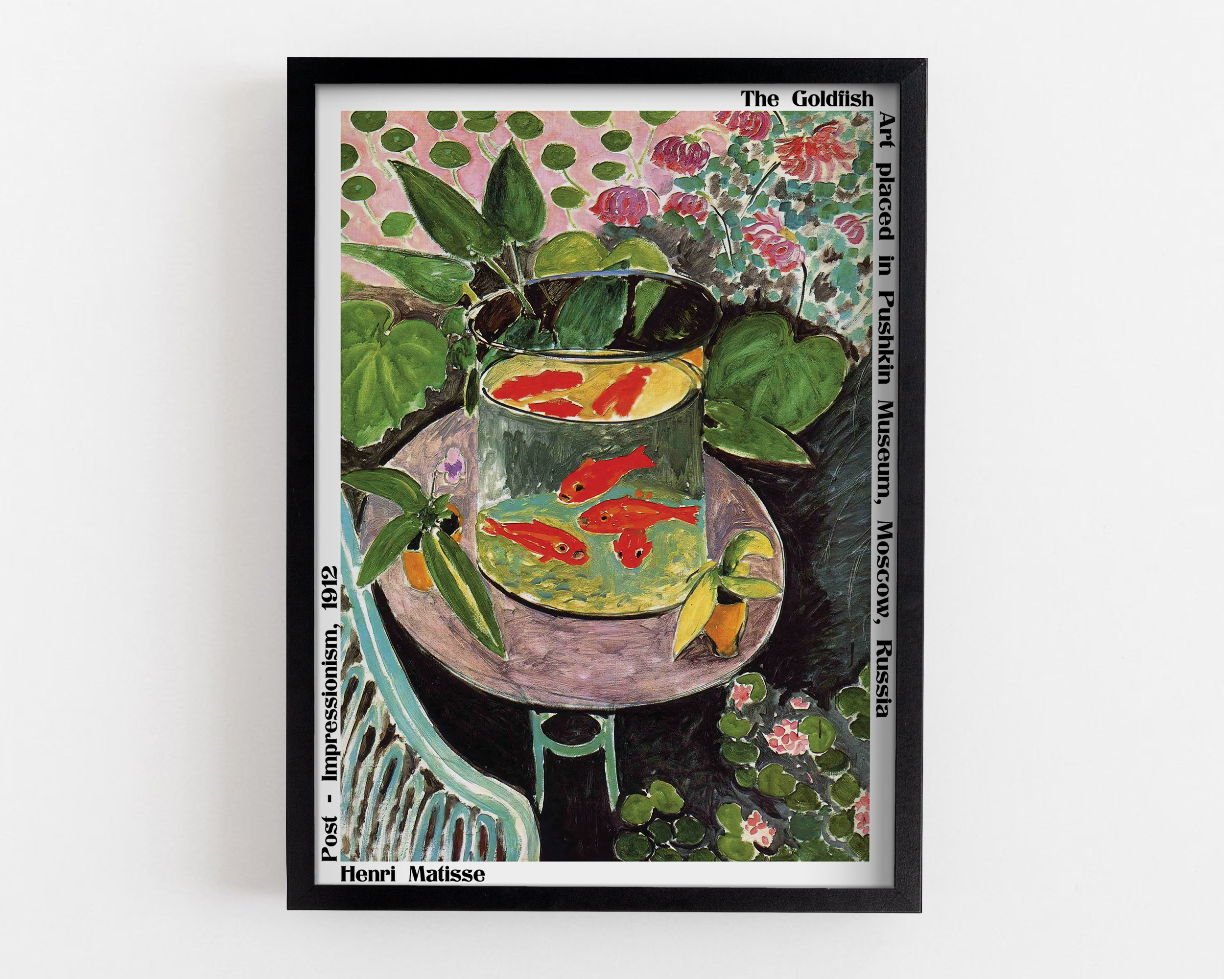 Henri Matisse the Goldfish Framed Print, Green MDF Poster, Red