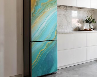 Oedim Vinyle Pour Lave-vaisselle Furgo Hippie Bleu Turquoise, Vinyle Décoratif Pour Lave-vaisselle, 65 X 75 Cm, Décoration Pour Cuisine, Autocollant