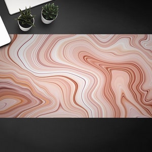 Desk Vinyl Mat, Marble Polished Stone Desk Pad, Keyboard Pad, Desktop Blotter, Furniture Protection, Mat For Laptop, Custom Print