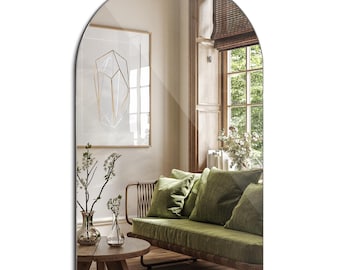 Minimalist Frameless Mirror, Cut Oval Classic Mirror, Bathroom Aesthetic Mirror, Sleek Mirror, Bedroom Luxury Mirror