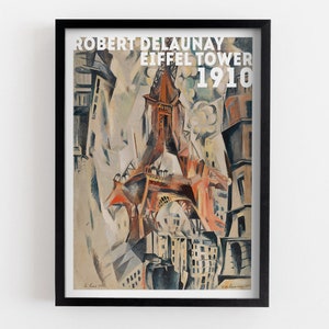 Robert Delaunay  Eiffel Tower Framed Print, Orange Classic Poster, Beige Wall Decoration, Town MDF Poster, Birthday Gift
