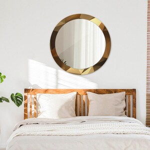 Mirror With Frame,  Unique Wall Decoration, Gold Abstract, Gold,  Framed Wall Art, Mirror Wall Decor, High Quality Print, Tempered Glass
