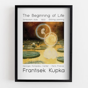 Frantisek Kupka  The Beginning of Life Poster, Yellow Home Decoration, Bronze MDF Print, Embryo Framed Print, Housewarming Gift