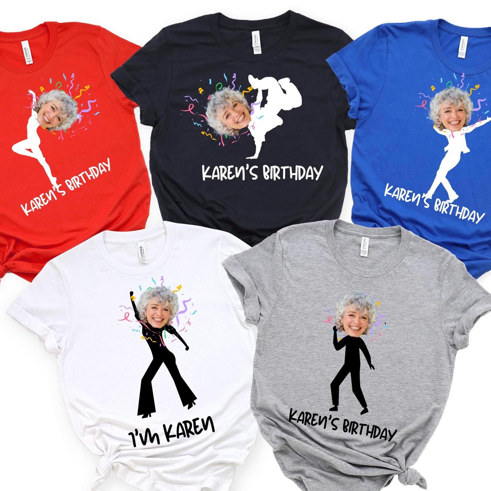 Custom Face stick figures Birthday Shirt, Birthday Photo Shirt, Custom Photo Shirt, Birthday Party Group Shirt, Funny Birthday Shirt