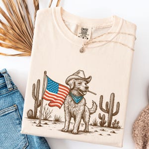 Chemise pour chien Comfort Colors®, chemise 4 juillet, chemise USA, chemise western, chemise 4 juillet, chemise drapeau américain, chemise Amérique, t-shirt vintage