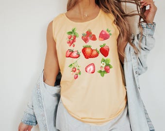 Strawberry Tank Top, Berry Tank Top, Strawberry Crop Top