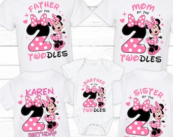Custom Minnie 2nd Birthday Family Matching Tee, Minnie Birthday Toddler Shirts, Minnie Birthday Girl Shirt, Minnie Birthday