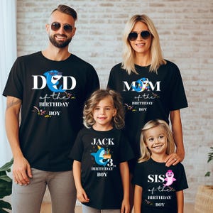 Aangepast shirt haai baby, aangepaste baby haai, verjaardagsshirt haai baby, verjaardagsoutfit haai baby, familieshirt haai, familie baby haai