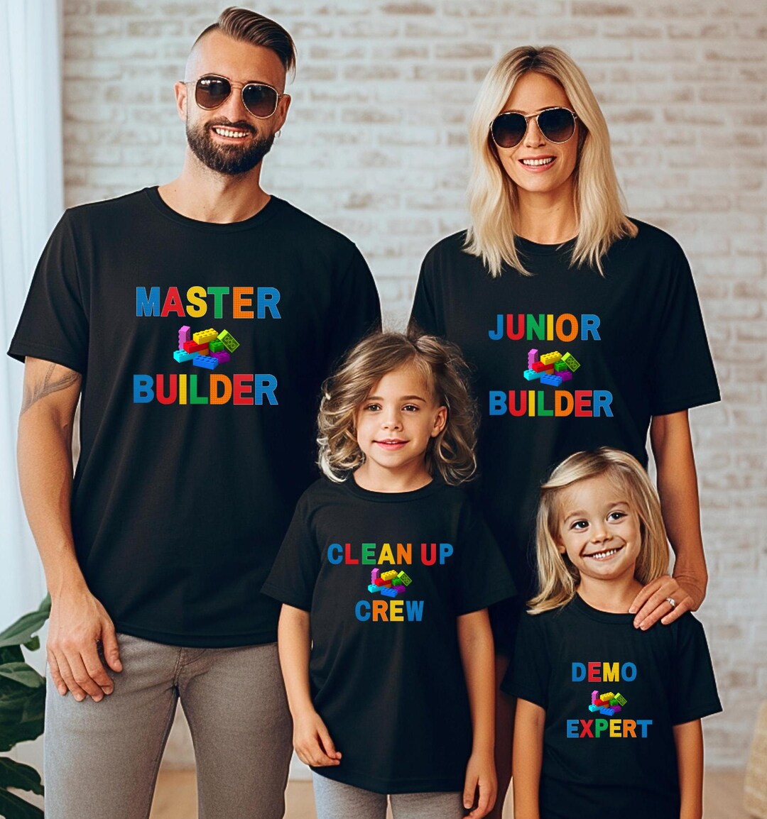 Building Blocks Family Shirts: Master Builder, Demo Expert, Clean up ...