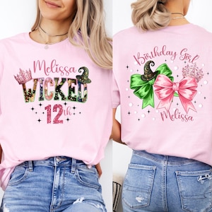 Personalized Wicked Birthday T-Shirt, Changed for Good, Witch Pink and Green Girl Birthday Shirt, Custom Kids Birthday Gift For Son Daughter