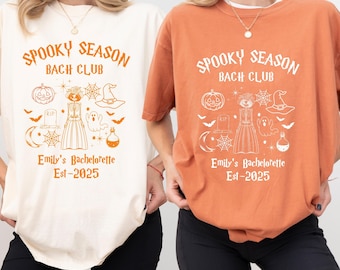Comfort Colors® Spooky Season Bachelorette Shirt, Halloween Bachelorette Party Shirt,Ghost Fall Bride Tee, Witchy Coven Bridal Party Shirt