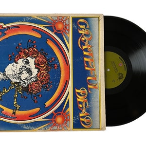 Grateful Dead 1971 &quot;Grateful Dead&quot; (Skull and Flowers) Vintage Vinyl Record LP - Authentic 1971 US Pressing green label