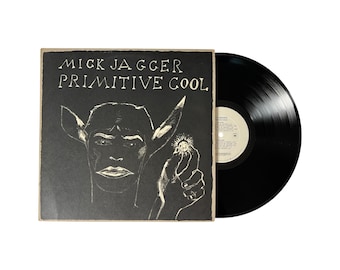 Disco de vinil vintage "Primitive Cool" de Mick Jagger de 1987 - Prensagem autêntica dos EUA de 1987 com capa interna original