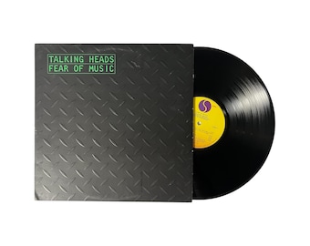 Talking Heads 1979 “Fear Of Music” Disco de vinil vintage LP - prensagem autêntica de 1979 nos EUA com capa interna original com letras