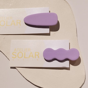 Lilac purple polymer clay hair clips – minimalist hair accessory – hair clip – hair barrette – stylish – birthday gift