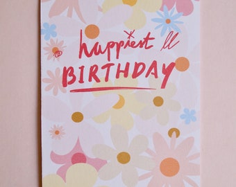 Carte cadeau / carte d'anniversaire / carte de félicitations / petite carte / joyeux anniversaire / félicitations / cadeau / motif floral