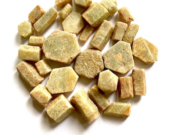 Natural Yellow Sapphire Raw Stone, Tanzania Corundum Crystal