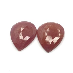 Natural Ruby Rose Cut Slices – Loose Faceted Flat pink  Fancy Ruby Gems