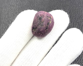 Piedra preciosa rubí en bruto de 20 x 15,7 mm, cristal rubí rosa natural