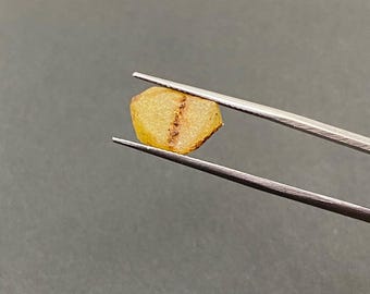 Natural Yellow Sapphire Raw Stone, Tanzania Corundum Crystal