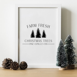 Farm Fresh Christmas Trees SVG, Svg Files, Cutting Files, Cricut Files, Winter SVG, Christmas SVG, Farmhouse Wood Sign, Farmhouse svg, svg