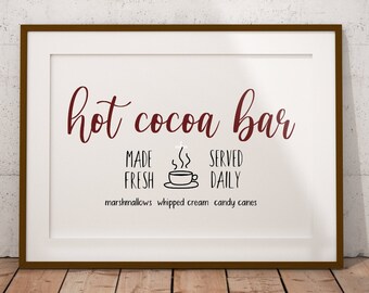 Hot Cocoa Bar SVG, SVG Dateien, Weihnachten SVG, Schneidedateien, Cricut Files, Winter SVG, Bauernhaus Holzschild, Bauernhaus svg, Hot Cocoa svg