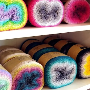SCHEEPJES WHIRL 1000 M • Wonderful crochet yarn • multicolored with gradient • knitting gradient yarn • cotton acrylic yarn, 215g