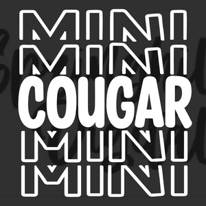 Cougar Mini-Svg, Varsity Fußball-Svg, Cheer Squad, Cougar Schnittdateien, High School Maskottchen, Kinder T-shirt Designs, kleiner Bruder Schwester Tshirt