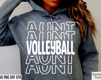 Volleyball Aunt Svg | Volleyball Auntie Pngs | Vball Season Cut Files | Sports Family Shirt Quotes | High School Volleyball | Junior High