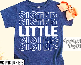 Little Sister Svgs | New Baby Sister Shirt | Matching Sibling Cut Files | Little Sister Tshirt | Brother Sister T-shirt Designs | Youngest