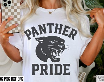 Fierté de la Panthère Png, Svg mascotte de la panthère, Svg football universitaire, Svgs jour de match, sport du lycée, fichier coupe maman panthère, Design de tshirt Panthers
