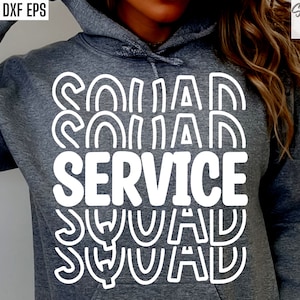 Service Squad geschnitten Datei | Volunteering Shirt SVG | Ehrenamtliche Arbeit geschnitten Datei | Obdachlosenunterkunft Volontär | Gemeinschaftsdienst | Non-Profit-Arbeiter SVG