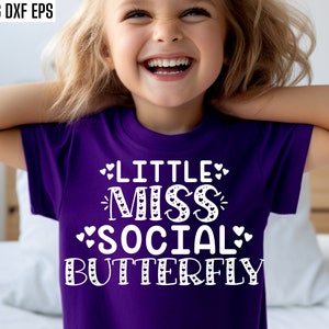 Kleine Fräulein Social Schmetterling SVG, soziale Schmetterling SVG, kleine Mädchen T-shirt Designs, Lil Girl Tshirt Pngs, freche SVG, Kleinkind Baby geschnitten Datei