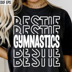 Turnen Bestie Svg | Turnster shirt png | Beste vriend gesneden bestand | Turnster T-shirt ontwerp | Gymnastiek Familie | Meisjes gymnastiekles Svgs