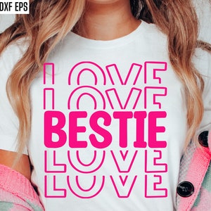Bestie Love Svg / San Valentino Svgs / Bestie Camicia Pngs / Matching Best Friends Tshirt Designs / Little Girl Svgs / Vday Cut Files / V-day