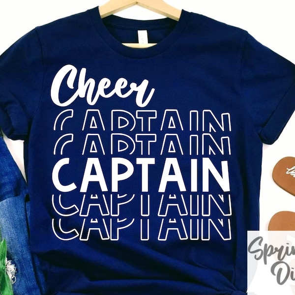 Cheer Captain Svgs | Cheerleading Squad | T-shirt Cut Files | Cheerleader Quotes | Team Leader Svg | High School Cheer | Tshirt Designs