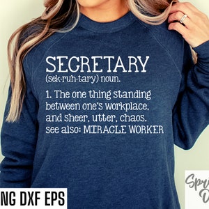 Secretary Svg | Secretary Shirt | Office Secretary Svg | School Secretary Svg | Business Shirt Svg | Work T-shirt Svg | Instant Downloads