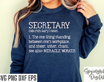 Secretaria Svg / Camiseta de secretaria / Secretaria de oficina Svg / Secretaria de escuela Svg / Camiseta de negocios Svg / Camiseta de trabajo Svg / Descargas instantáneas