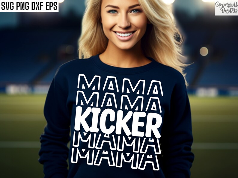 Kicker Mama Svg | Football Mom T-shirt Svgs | Football Season Quote | High School Football | School Sports Cut Files | College Football Pngs
