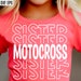 Motocross Sister Heart Ladies 1/4 Zip Sweatshirt