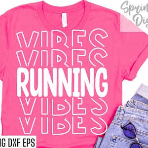 Vibes-svg's uitvoeren | Crosscountry-shirt | Sportseizoen gesneden bestanden | Lopend citaat | T-shirtontwerpen | Middelbare schooltraject | College Runner