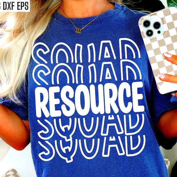 Resource Squad Svg, School Resource Teacher, Resource Teacher Pngs, Special Ed T-shirt Designs, Special Education, Teaching Cut Files, Teach