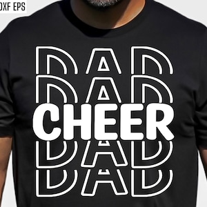 Jubeln Sie Dad Cliparts | Cheerleader T-Shirt | Cheer Team Schnittdateien | Jubeln Dada Hund | Cheerleader Tshirt | Cheer Squad Pngs | Cheerleader Zitate