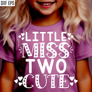 Pequena Senhorita Dois Svgs Fofos, 2º Aniversário Svgs, Meninas 2º Aniversário Pngs, Idade 2 Arquivos de Corte, Bday Girl Tshirt Svgs, Segundo B-day Svgs, Camisa de Festa