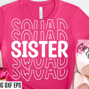 Schwester Squad Cliparts | Passendes T-Shirt Schnittdateien | Große kleine Sis Tshirt | Neue Baby Schwester SVG | Beste Freunde Shirt | Geschwister Zitat Designs