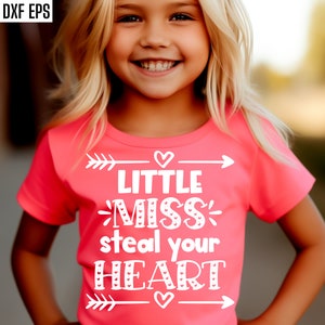 Kleines Fräulein | Stehle Dein Herz SVG | Valentinstag SVG | Valentine Cut Dateien | V-day-Shirt-Svgs | Kleines Mädchen Cliparts | Kleinkind-Shirt-Svgs